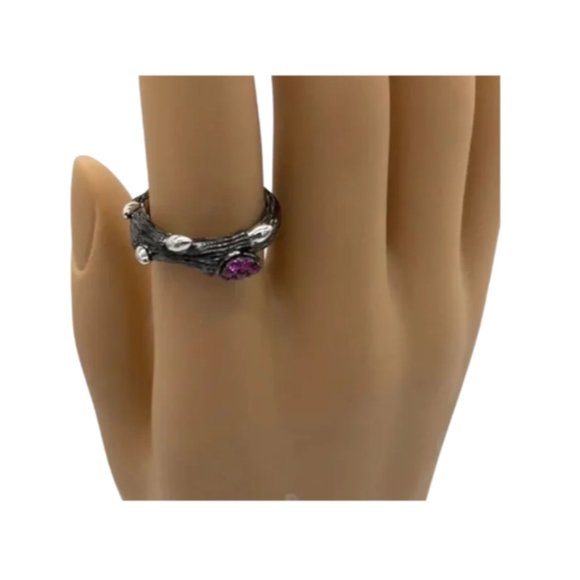 VINTAGE - Stephen Dweck Diamonds Sterling Branch Ring - SIZE 7 - Picture 5 of 5